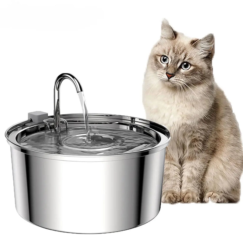 Bebedouro Automático para Gatos Inox 3,2L - Filtro Tripla Ação