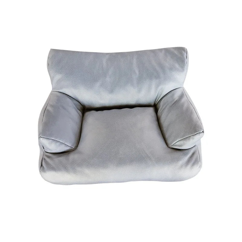 Cama Sofá de Couro Impermeável para Pets Pequenos e Médios