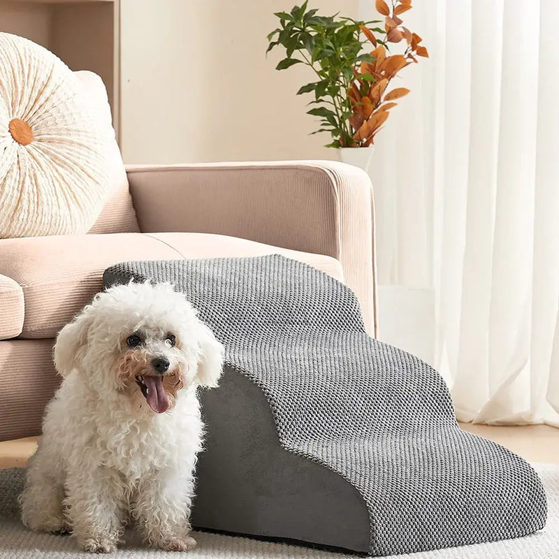 Escada para Cães de Pequeno Porte - 3 Degraus - Base Antiderrapante