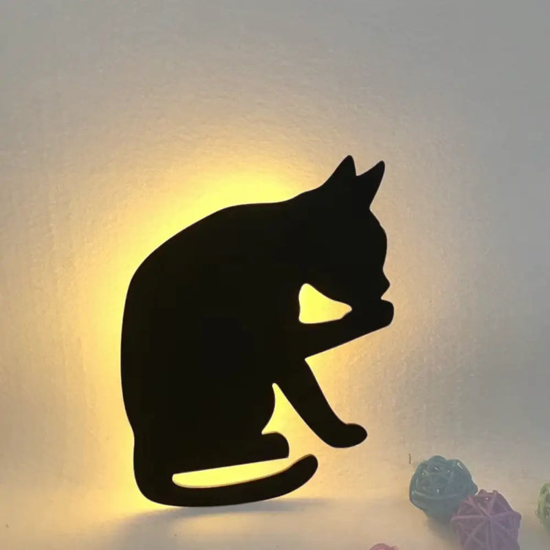 Luminária de Parede LED Gato Inteligente com Sensor de Som