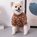 Roupa de Cachorro de Malha Estampada - Blusa de Inverno para Cães