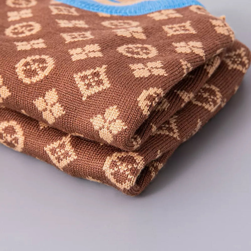 Roupa de Cachorro de Malha Estampada - Blusa de Inverno para Cães