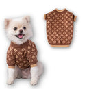 Roupa de Cachorro de Malha Estampada - Blusa de Inverno para Cães