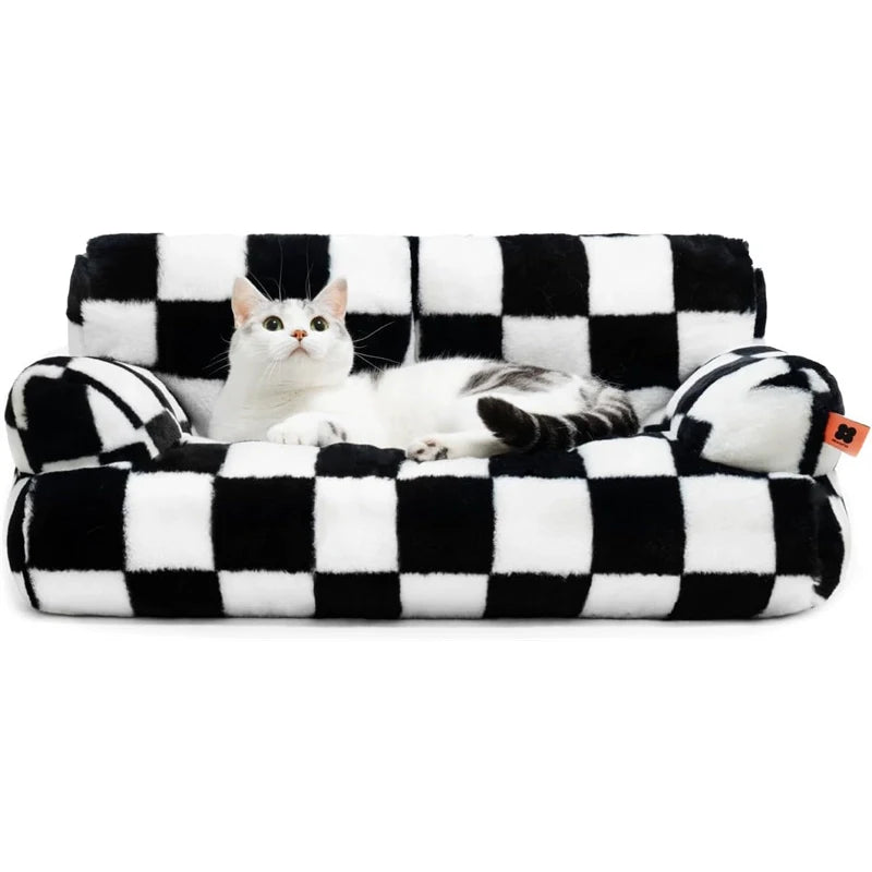 Sofá Cama Xadrez Zion para Cães e Gatos Conforto Premium