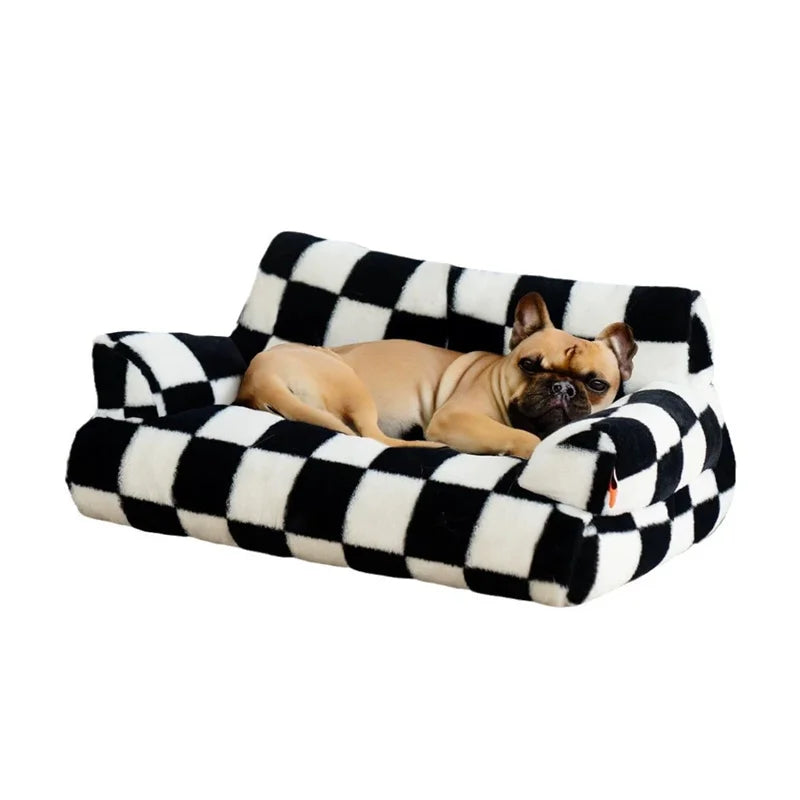 Sofá Cama Xadrez Zion para Cães e Gatos Conforto Premium